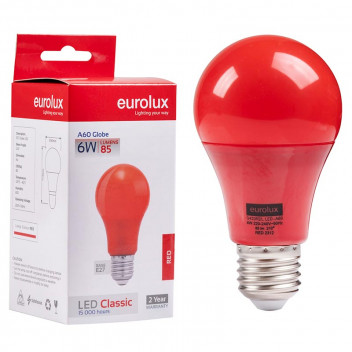 EUROLUX LED BULB A60 E27 7WATT RED