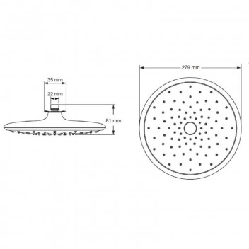 COBRA SPECTRA CHROME ROUND RAIN SHOWER HEAD 279MM