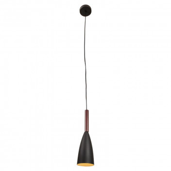 EUROLUX SANDED BLACK DARK WOOD PENDANT LIGHT 100MM
