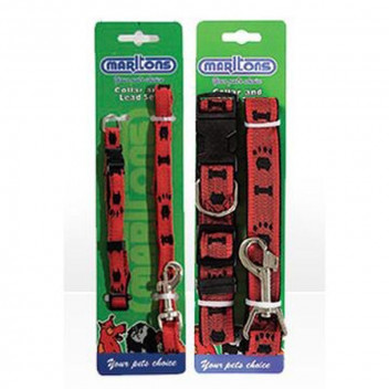 MARLTONS ASSORTED PET COLLAR AND LEAD ADJUSTABLE 15MM
