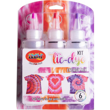 ENERGY MIX TIE DYE CRAFT INCL BOTTLES ELASTIC BAND GLOVES PLASTIC