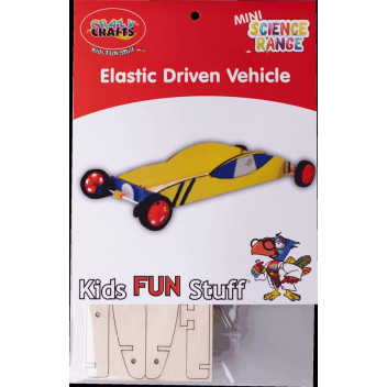 BUILD YOUR OWN ELASTIC DRIVEN VEHICLE CRAFT KIT 13PIECE