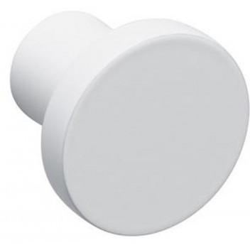 WHITE FLAT BUTTON KNOB 30MM