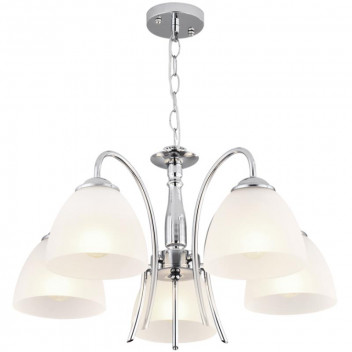 BRIGHTSTAR POLISHED CHROME FROSTED GLASS CHANDELIER