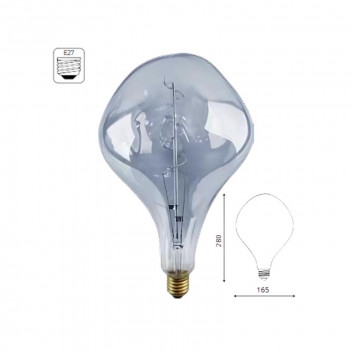 OLITE LED FILAMENT BULB E27 PS165 DIMMABLE GREY 4W
