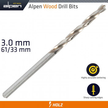 ALPEN WOOD DRILL BIT 3 X 61MM
