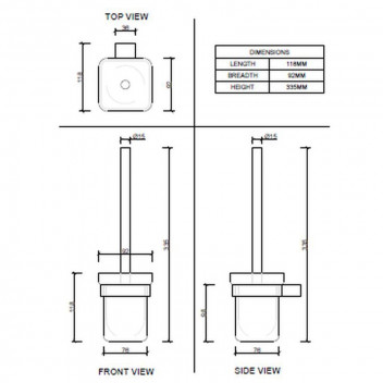 BIJIOU RHONE CHROME TOILET BRUSH AND HOLDER