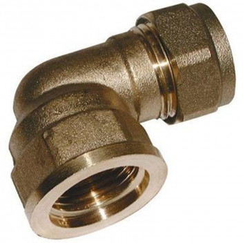 90 DEGREE ELBOW FEMALE BRASS COMPRESSION  15MMX1/2\"