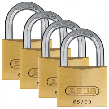 ABUS BLISTER PADLOCK 65/50MM 4PACK