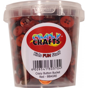 BUTTON CRAFT TUB RED