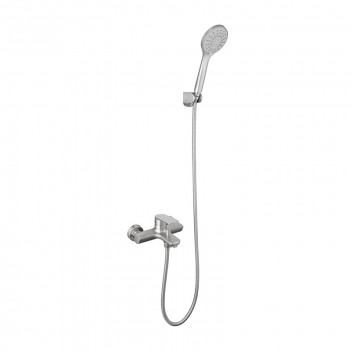 BIJIOU SATIN NICKEL SAVOLE COMPLETE EXPOSED BATH MIXER