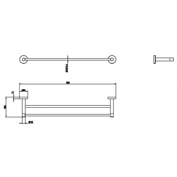 SKY STAINLESS STEEL DOUBLE RAIL TOWEL