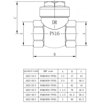 VALVE CHECK 1022-20 BRS  3/4 20MM  COBRA