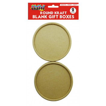 GIFT CRAFT BOX ROUND NATURAL 2PIECE 8.5CMX5CM