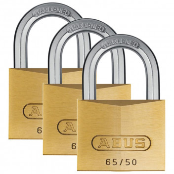 ABUS BLISTER PADLOCK 65/50MM 3PACK