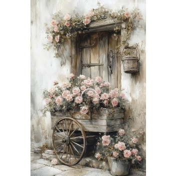 RUSTIC ROSE DECOUPAGE A3