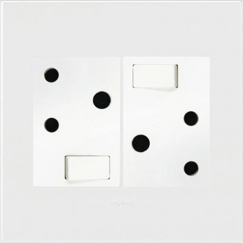 LEGRAND ARTEOR WHITE DOUBLE SWITCH SOCKET 100X100MM