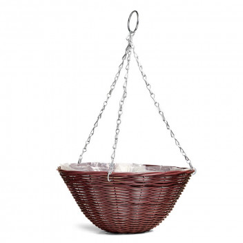 RATTAN BROWN HANGING BASKET 35CM