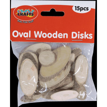 WOODEN CRAFT OVAL SMALL 15PIECE