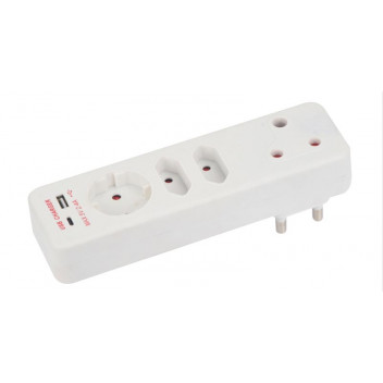 MULTIPLUG 1X16A 2XEURO 1XSCHUKO 1XUSB-A 1XUSB-C CORE