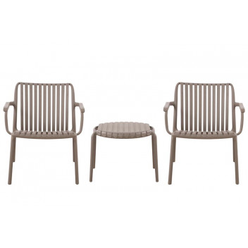 IBIZA TAUPE PLASTIC BALCONY SET