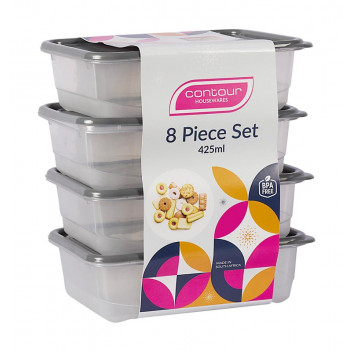 CONTOUR CHARCOAL PLASTIC CONTAINER SET 4X425ML