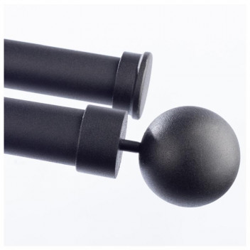 MATT BLACK DOUBLE POLE END CAP SET  28MM X 2.5M