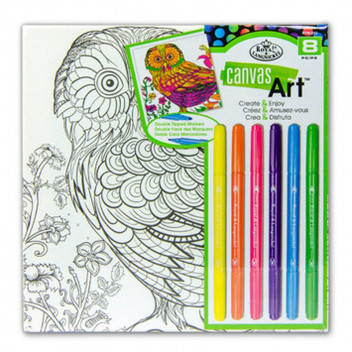 ROYAL LANGNICKEL OWL CANVAS ART MARKERS