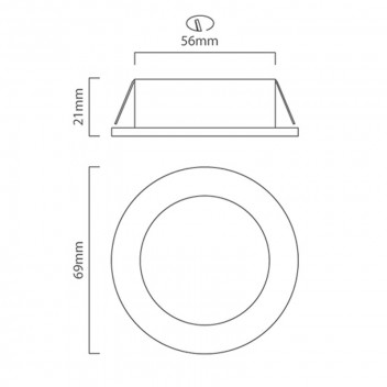 EUROLUX BLACK DIA CABINET DOWN LIGHT 69MM