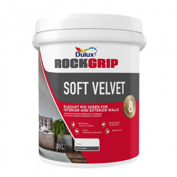 DULUX ROCKGRIP SOFT VELVET BASE 9 PASTEL PVA BASE PAINT 5L