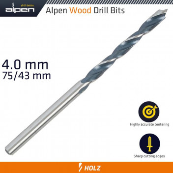 ALPEN WOOD DRILL BIT 4X75MM