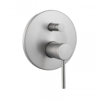 BIJIOU SATIN NICKEL STYLET CONCEALED DIVERTER BATH AND SHOWER MIXER