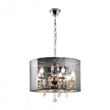 EUROLUX 5XE14 CHROME ROUND ECLIPSE CHANDELIER