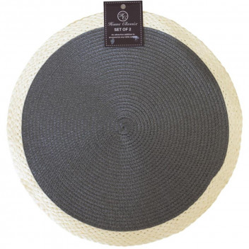 SUMMER FUN GREY WOVEN PLACEMATS 2PIECE