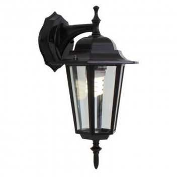 EUROLUX OUTDOOR LANTERN DOWN FACE 6 PANEL BLACK