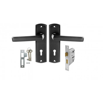 BOLTFIX CASTELLO LOCKSET MATT BLACK 3L SAMSON.
