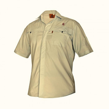 BOERBOEL MEN GARIEP KHAKI SHORT SLEEVE SHIRT SIZE 3XL