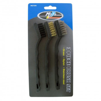 WIRE BRUSH SET - 3 PCS. BRASS/NYLON/STAINLESS