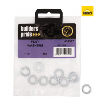 GALVANIZED FLAT WASHER 8MM 10PER PACK