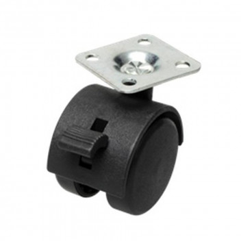 Swivel Castor Wheel Polyurethane With Brakes 50mm - Black