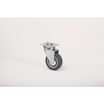 CASTOR SWIVEL PLATE RUBBER GREY 50MM