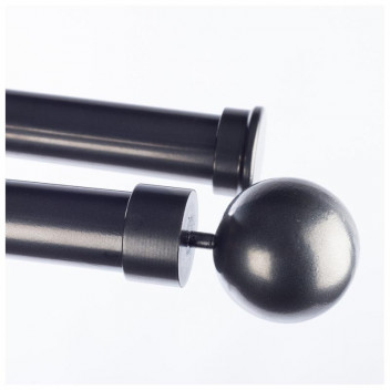 GUN METAL DOUBLE POLE END CAP SET  28MM X 1.5M