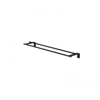 DEMI BLACK DOUBLE TOWEL RAIL 600MM