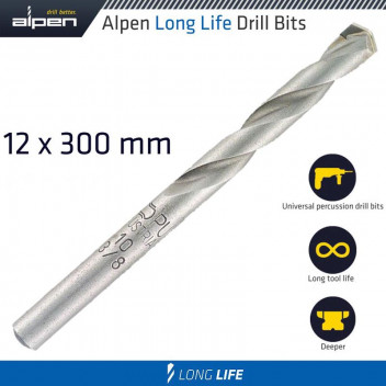 ALPEN MASONRY DRILL BIT LONG LIFE 12 X 300MM