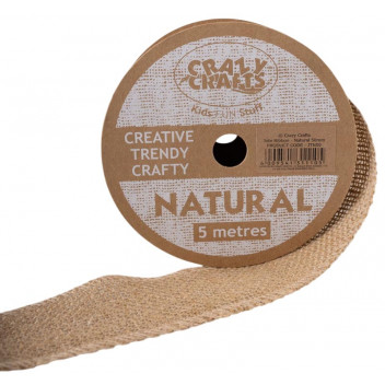NATURAL CRAFT RIBBON JUTE 50MMX5M