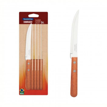 TRAMONTINA STEAK KNIFE SET WOOD BROWN 6PC