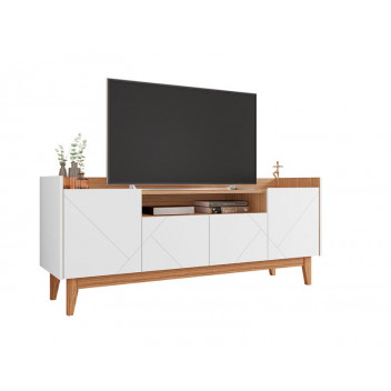 WHITE/CEDAR 60INCH TV 4 DOORS ADRIA STAND
