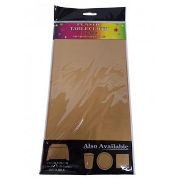 TABLECLOTH PARTY PXSGDT   PLASTIC   GOLD 137X274CM