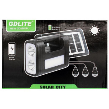 SOLAR LIGHT SET INCL MAIN UNIT CHARGER 3X BULBS