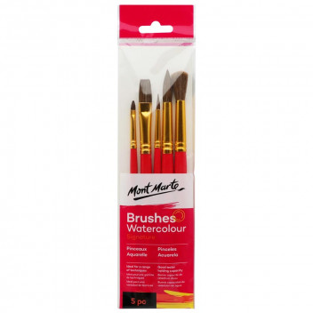 MONT MARTE GALLERY BRUSHES WATERCOLOUR 5 PIECE